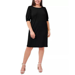 MSK Plus Black Puff Sleeve Dress 2X - Women's Cocktail Dress